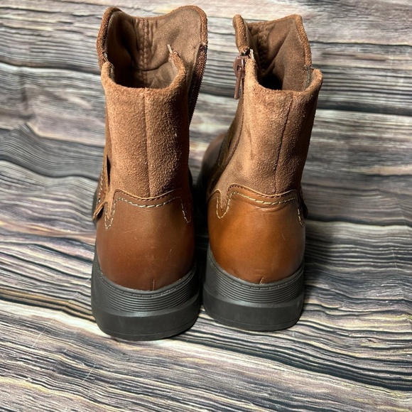 Clarks Womens Aveleigh Boot Dark Tan Leather Boots Womens Size 11 M New - Picture 6 of 12